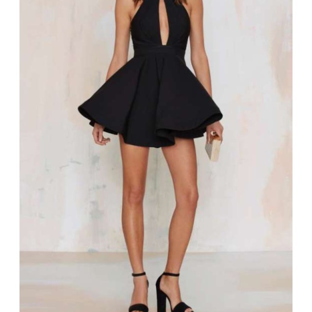 Black flirty cocktail dress