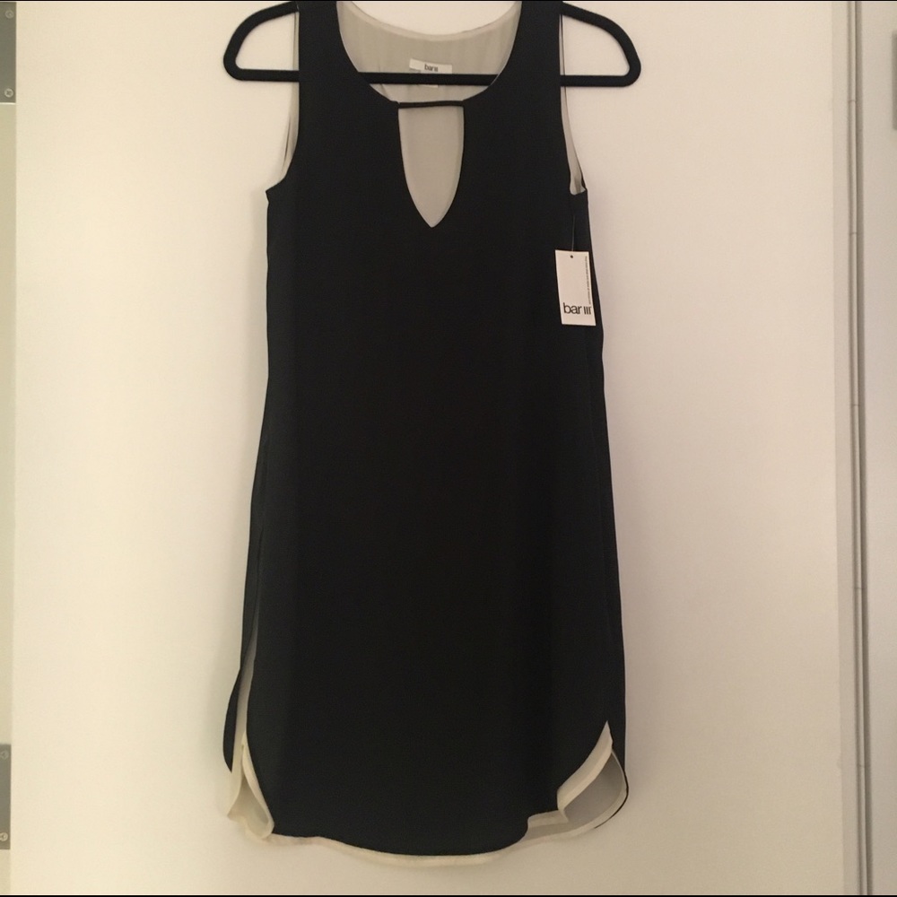 Bar III black dress with key hole cut out
