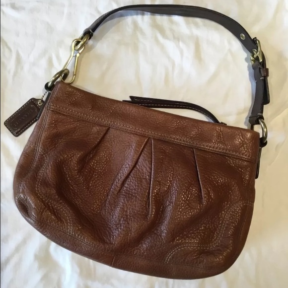 coach pleated leather bag