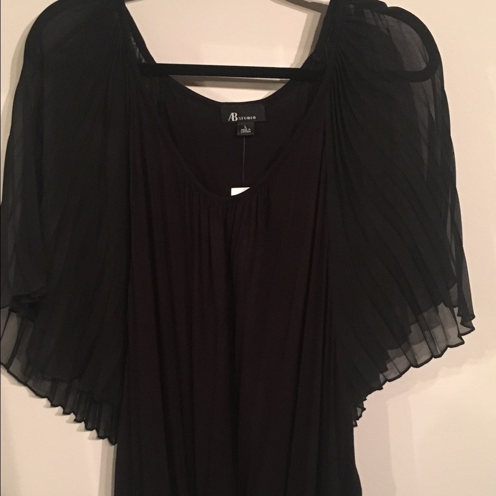 AB STUDIO black dolman sleeve dress top