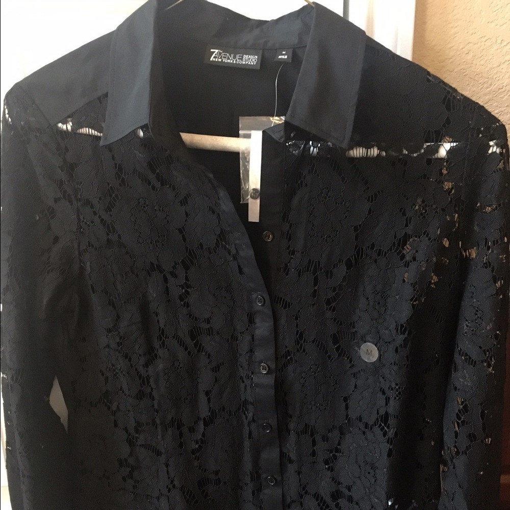 Beautiful Black Brand New NY and C Lace Shirt!