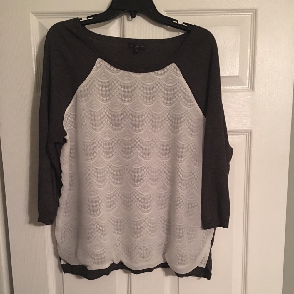 Limited grey and white baseball T inspired sweater