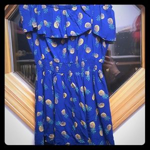 Strapless Blue Pineapple Romper.