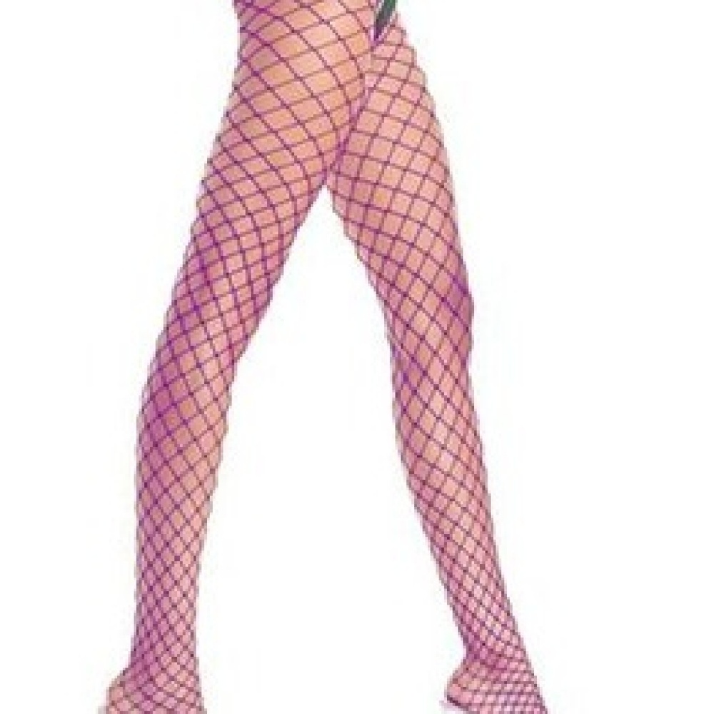 PURPLE Seamless BIG Diamond Net Pantyhose
