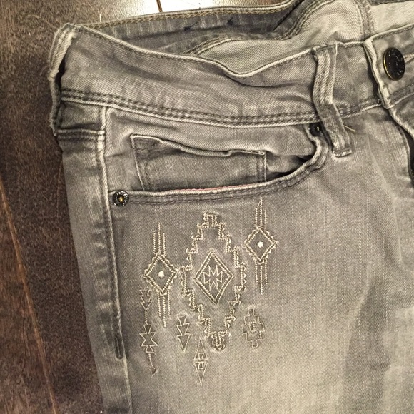 Grey tribal print skinny jeans - Picture 1 of 3