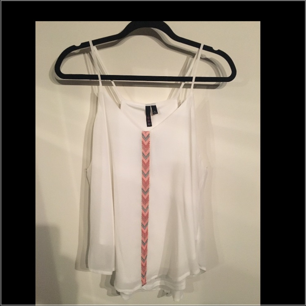 Big Strike USA camisole~ white w/ pink/grn  stripe