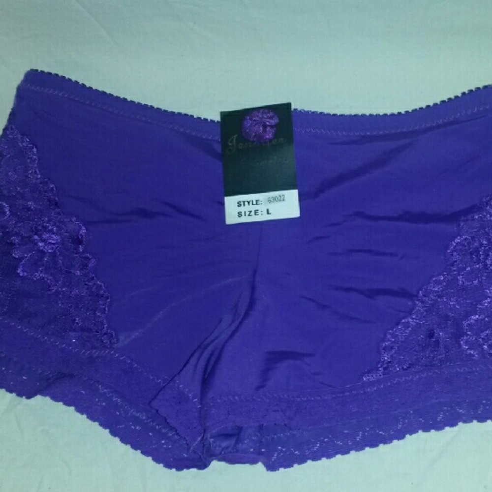 Purple Lace Stretchy Boyshort Panties