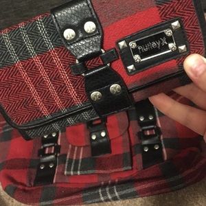 *lowered price! Hurley plaid bag/matching wallet!