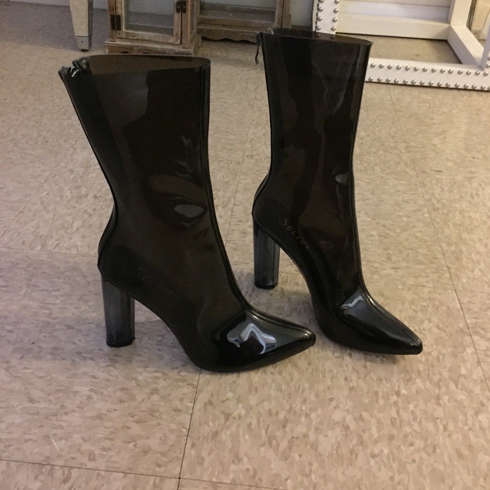 Black Perspex Boots