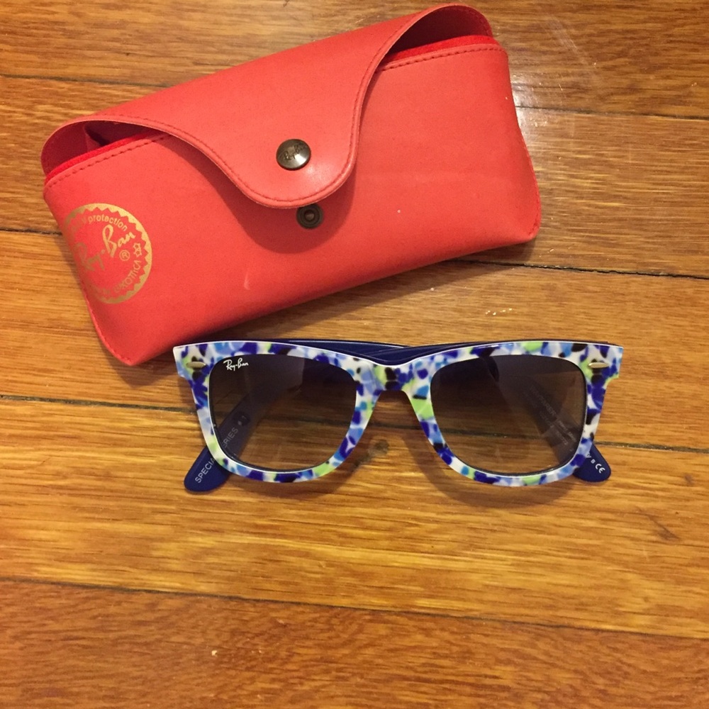 Blue Floral Ray Ban Wayfarers
