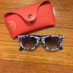 Blue Floral Ray Ban Wayfarers