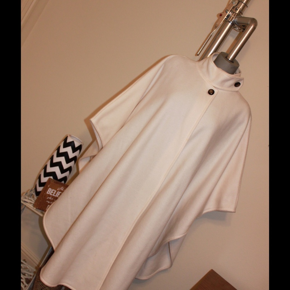 White fleece poncho