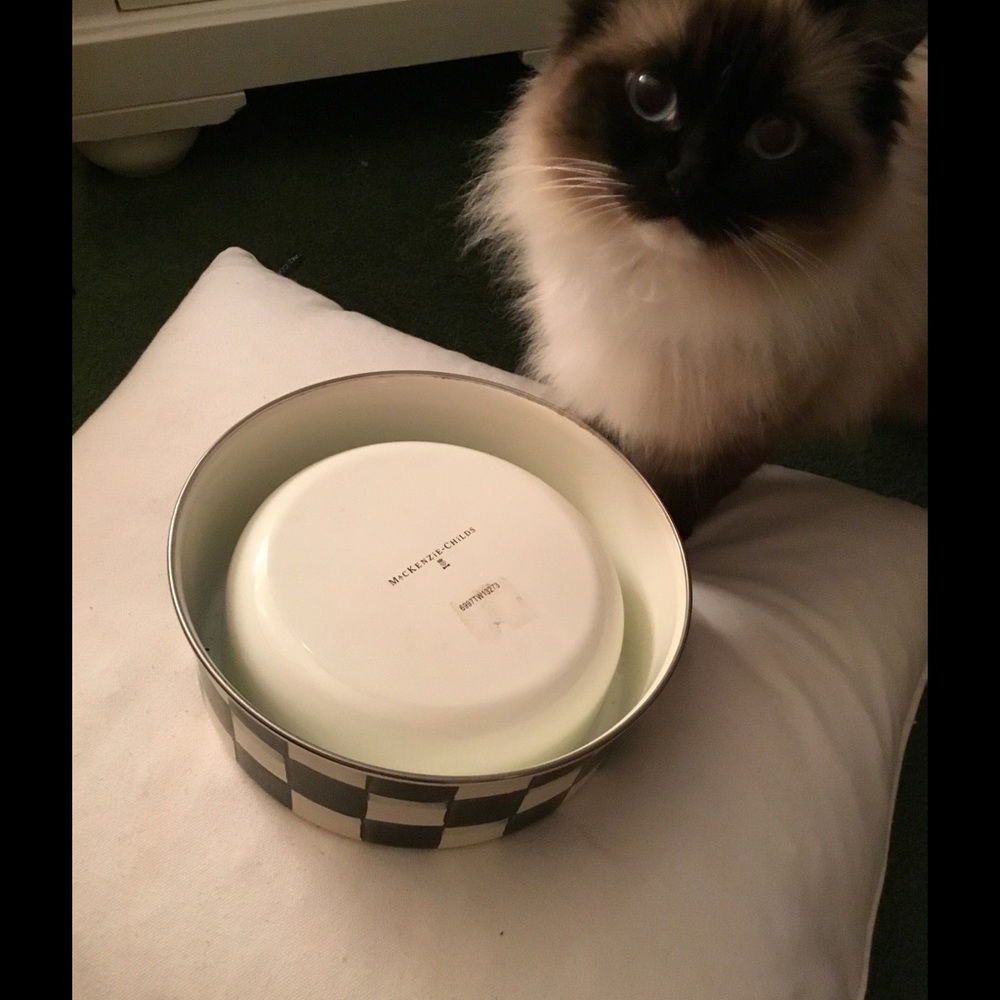 Mackenzie Child's Courtly Check pet bowl