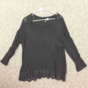 black 3/4 length shirt from h&m