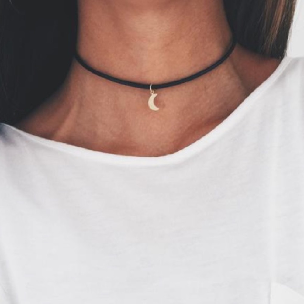 Stargaze gold crescent choker
