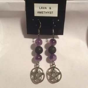 Star earrings, pentacle