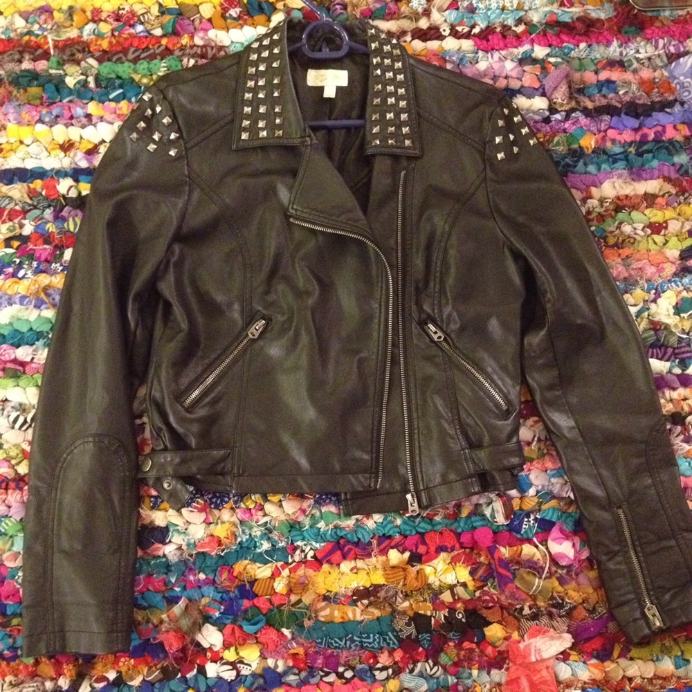 Studded Leather Motorcycle Jacket