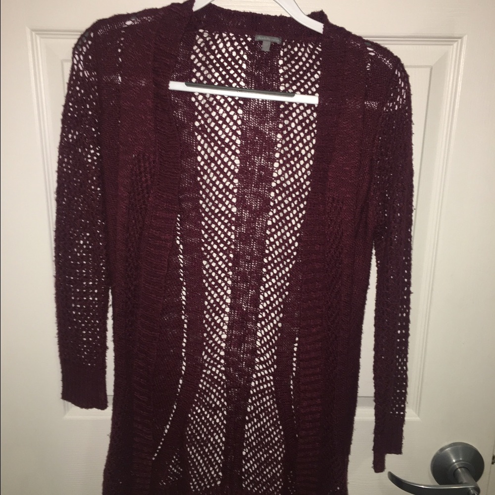 Long Burgundy Cardigan