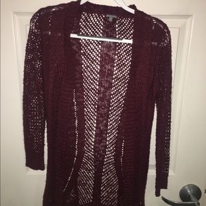 Long Burgundy Cardigan