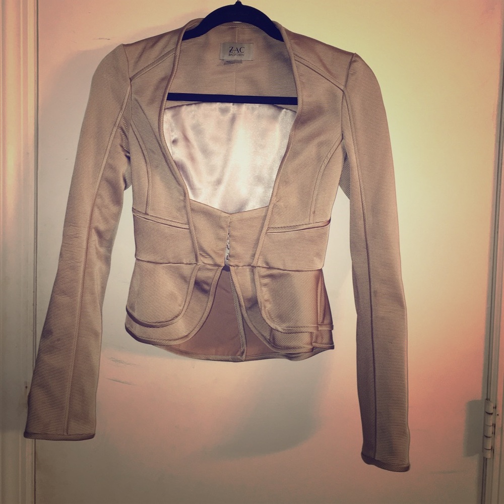Grey/Silver Zac Posen structured corset blazer!