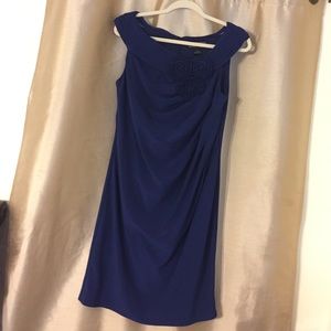 Navy Blue Floral appliqué Dress