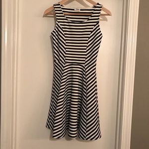 black and white striped dress