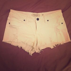 White jean shorts