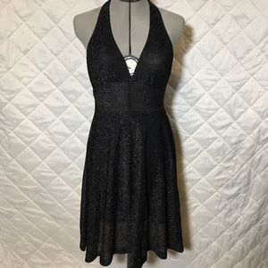 Sparkly black backless dress