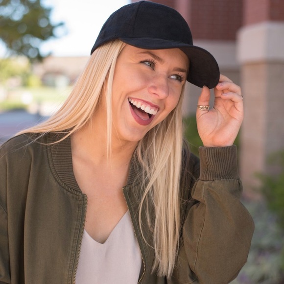 ••HOST PICK••NEW Black Suede Baseball Cap - Picture 2 of 3