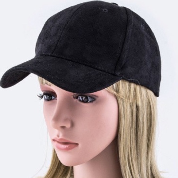 ••HOST PICK••NEW Black Suede Baseball Cap - Picture 3 of 3