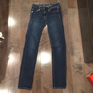 Dark wash straight leg jeans