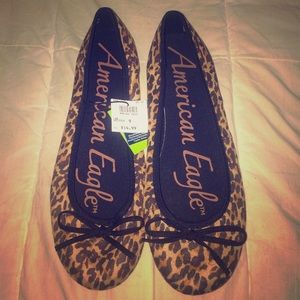 American Eagle Cheetah Bow Ballet Flats size 9