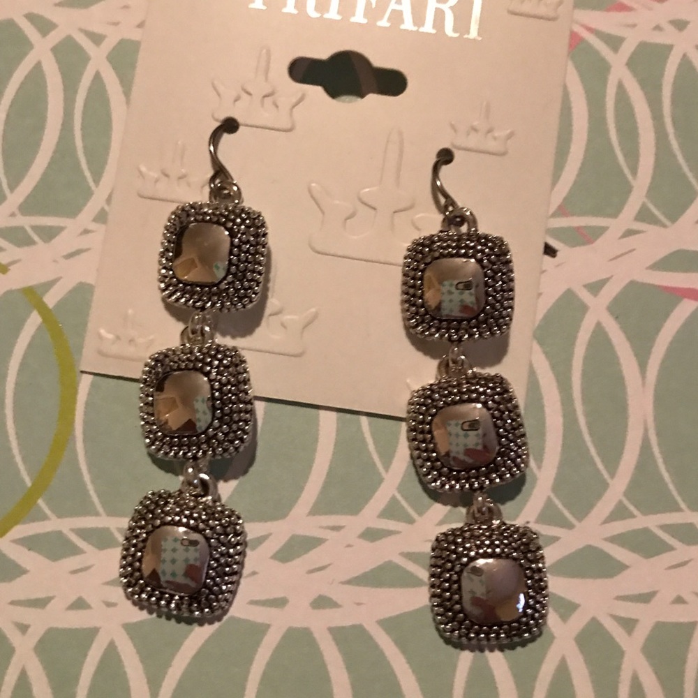 New Silver Trifari earrings