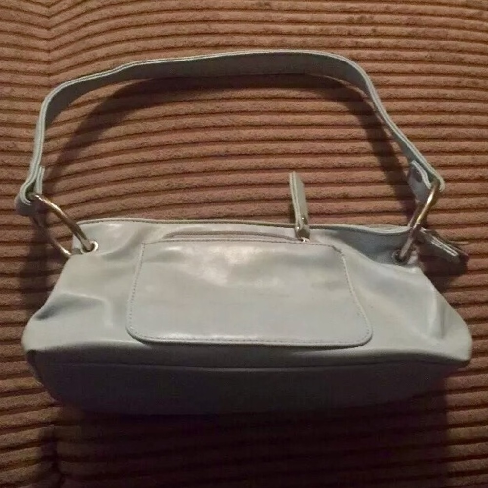 Small Light Blue Faux Leather Purse