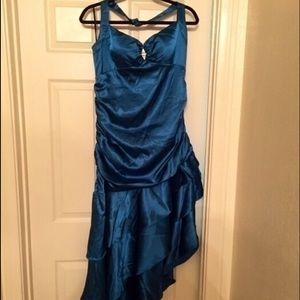 Halter Slanted Ruffle Dress