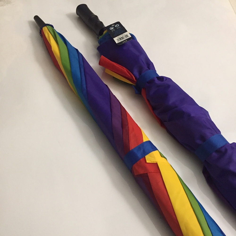 🌈 $38 NWT Rainbow Umbrella XL 60" canopy LGBTQ 🌈 - Picture 2 of 2