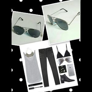 NWT 😎 SILVER Aviator Sunglasses