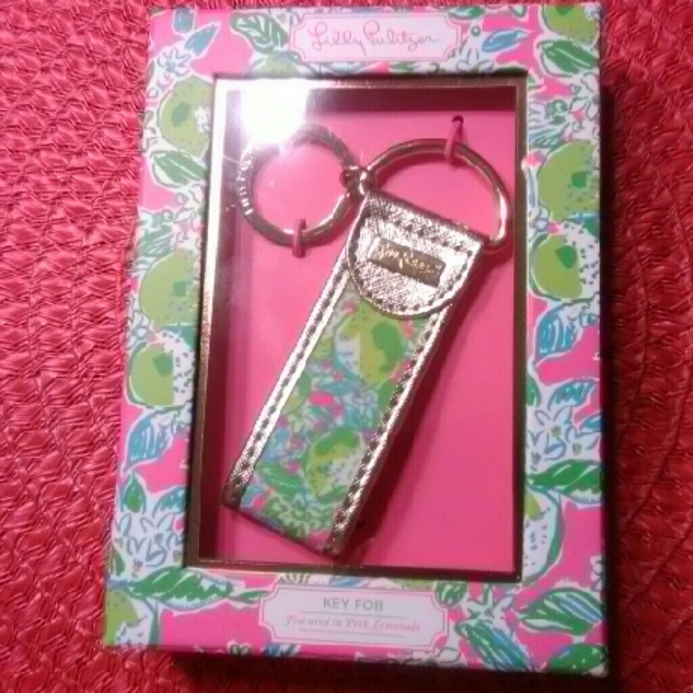 Lilly Pulitzer Key Fob Chain "pink lemonade"