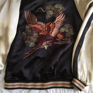 Zara Man Embroidered Satin Bomber