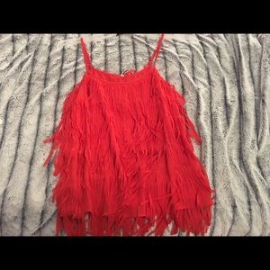 Red fringe top!