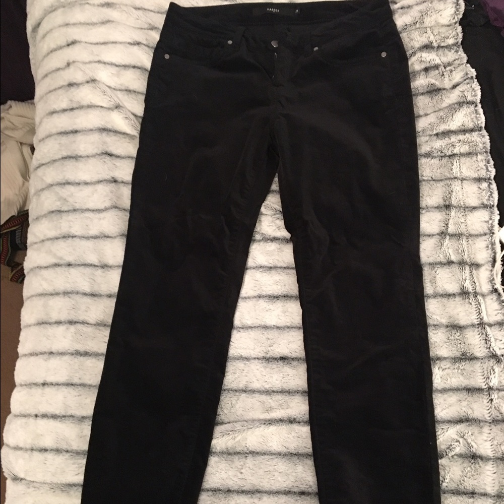 black velvet skinny pants