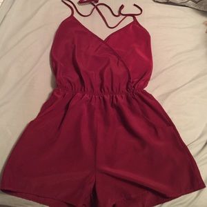 New! Silky red romper