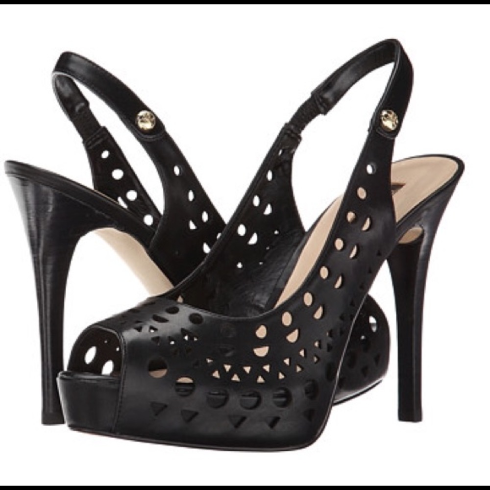 Guess Almirra 2 Black Platform Heel - Sz 7 - New