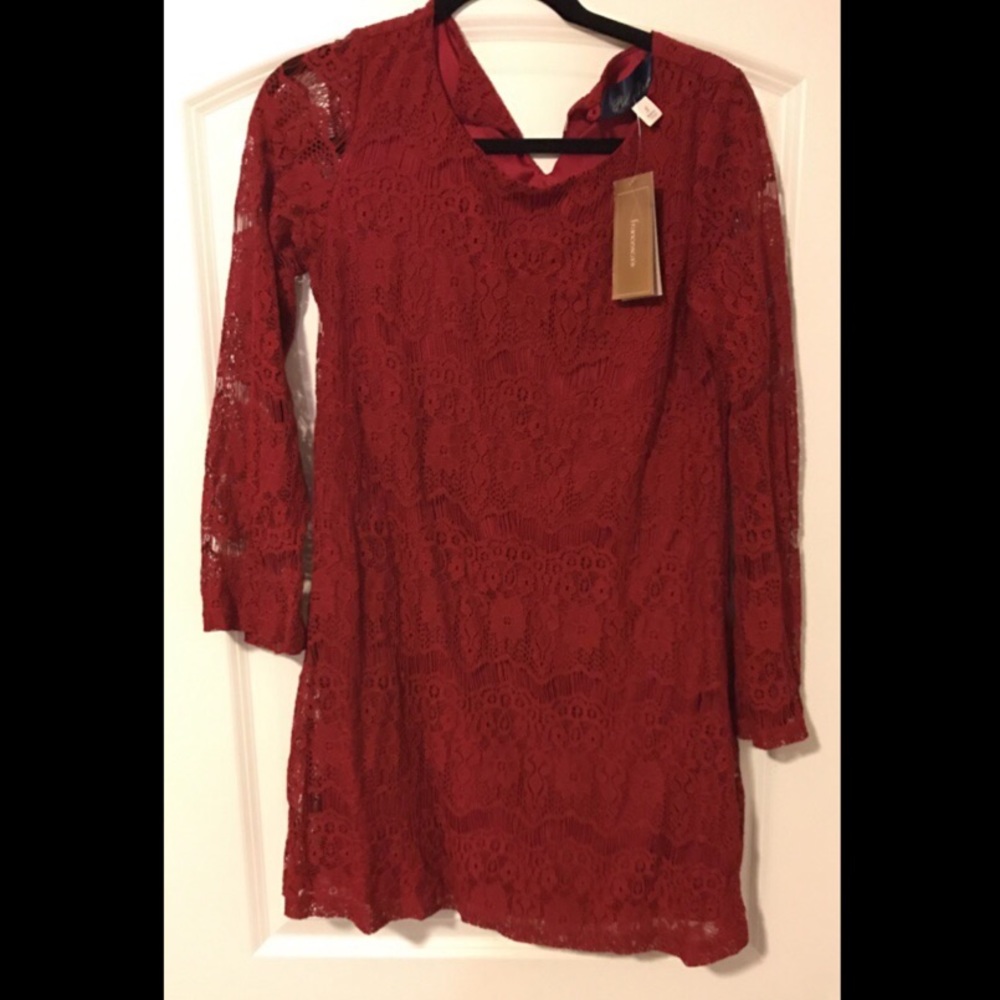 Red lace dress