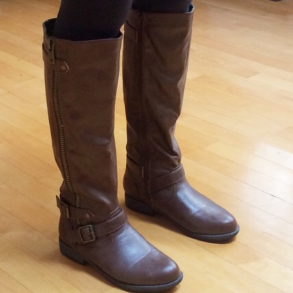 Brown riding boots