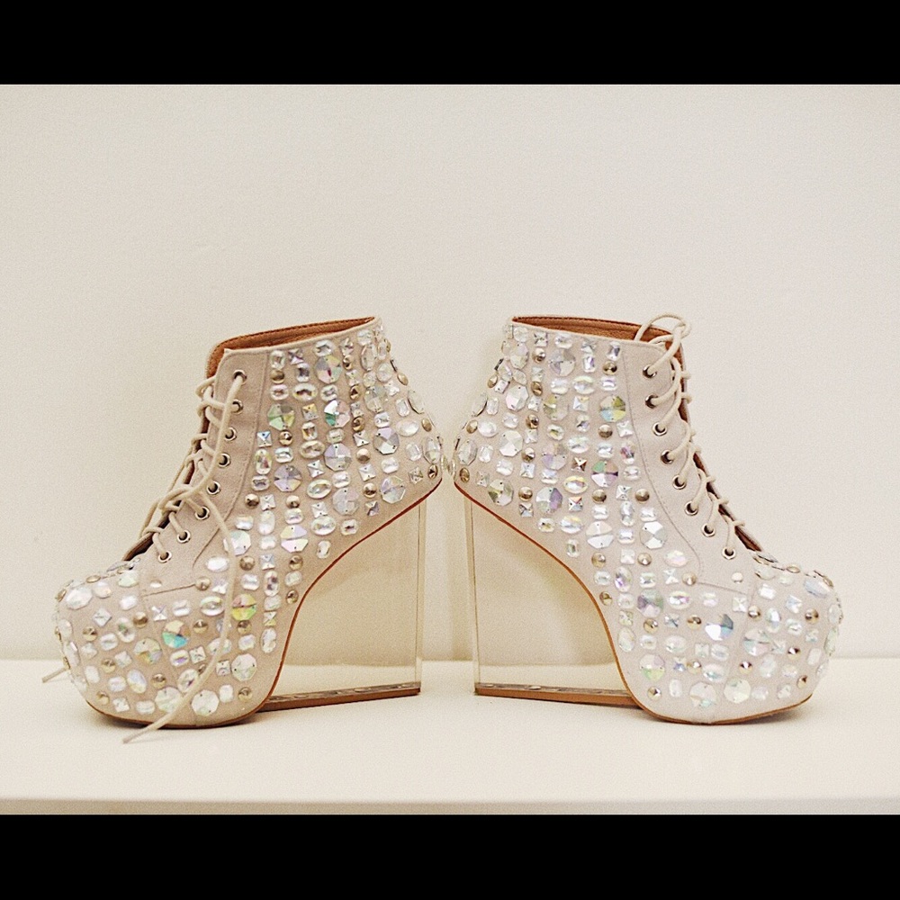 FLASH SALE! JEFFREY CAMPBELL JEWELED WEDGE BOOTS