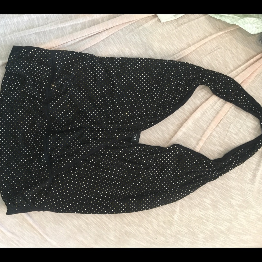 Bebe black tank with gold embellishments