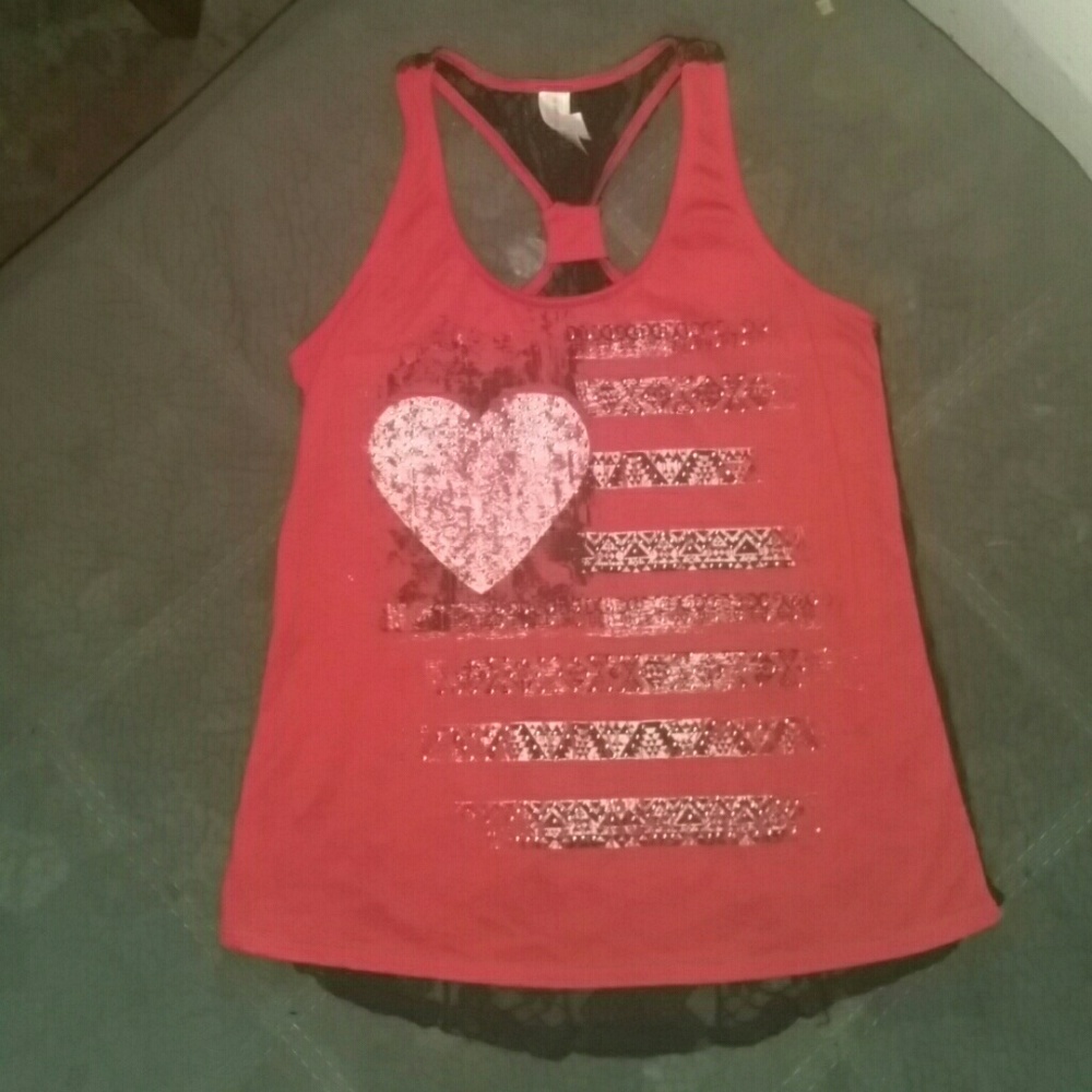 Red lacey tank