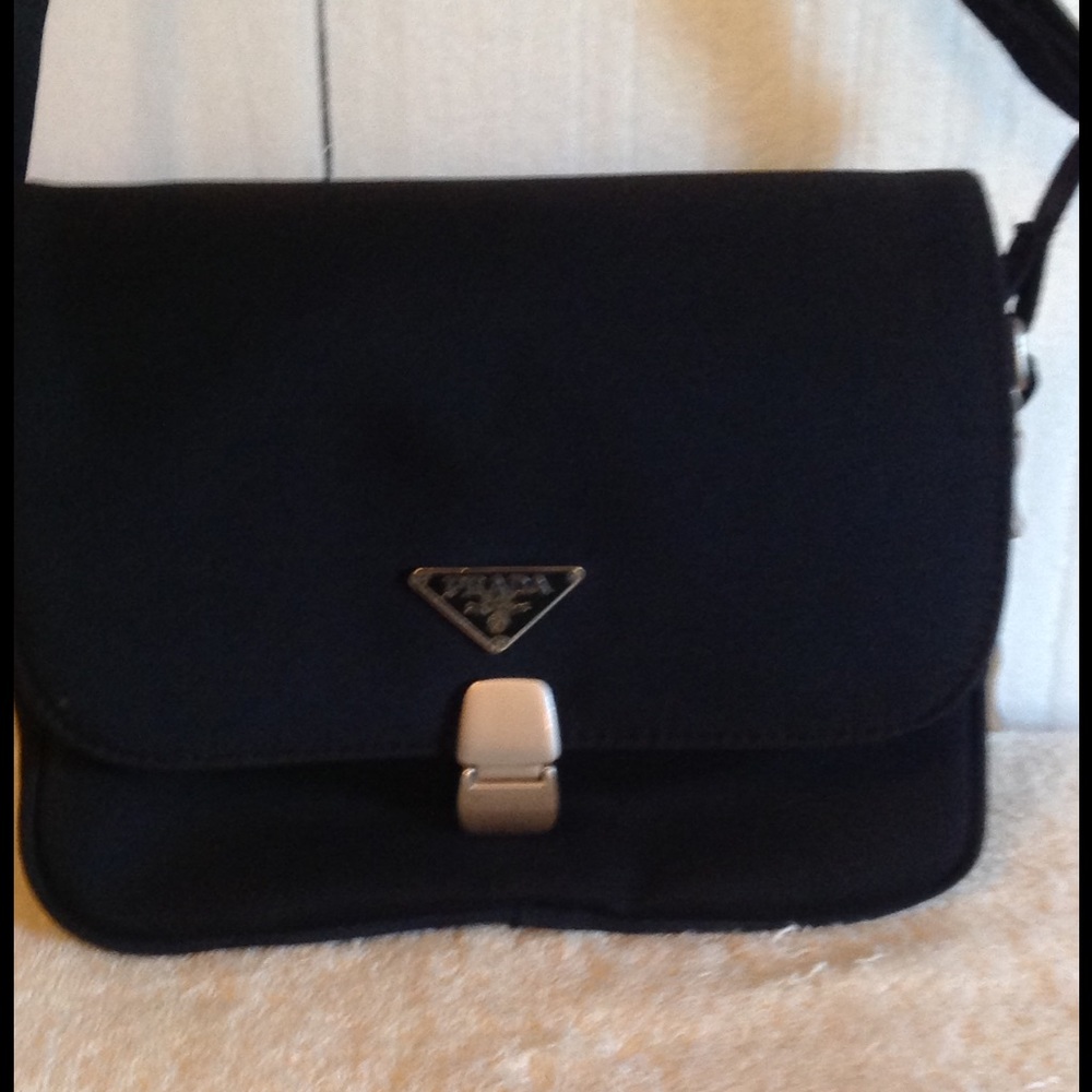 Fake Prada Black Satin Bag.
