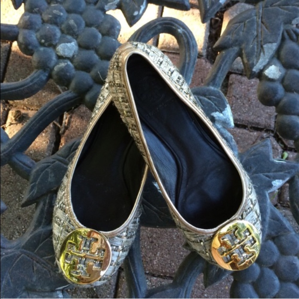 Tory Burch Reva straw flats